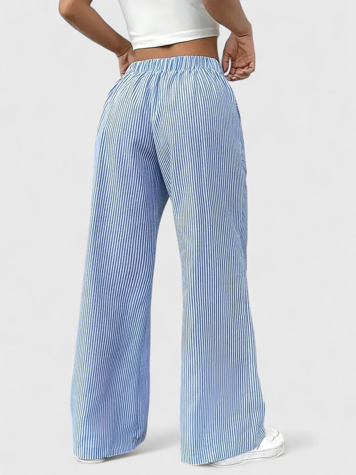 Isla | Wide Leg Striped Trousers