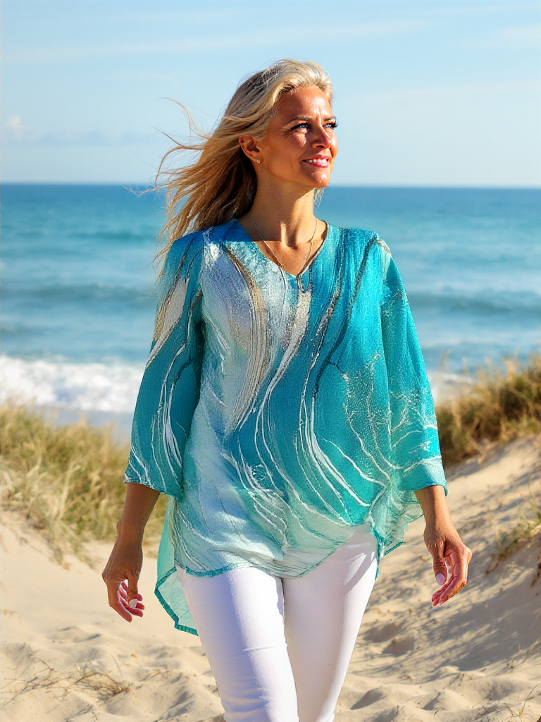 LOREINA™ | OMBRÉ BLOUSE WITH ELEGANT COLOR FADE
