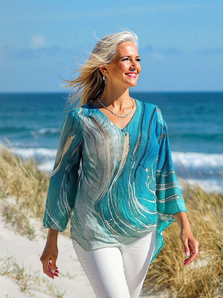 LOREINA™ | OMBRÉ BLOUSE WITH ELEGANT COLOR FADE