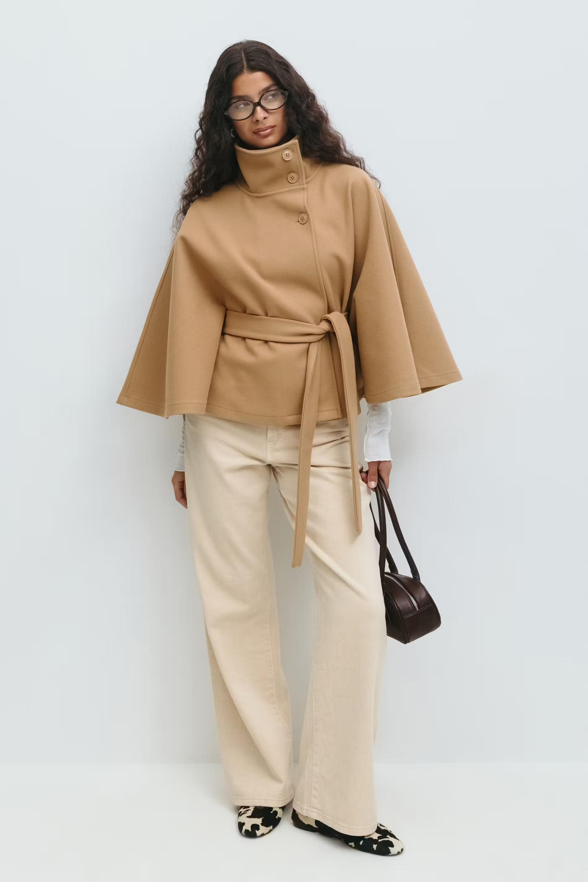 Loreza™ | Elegant Women's Coat with Belt & High Collar