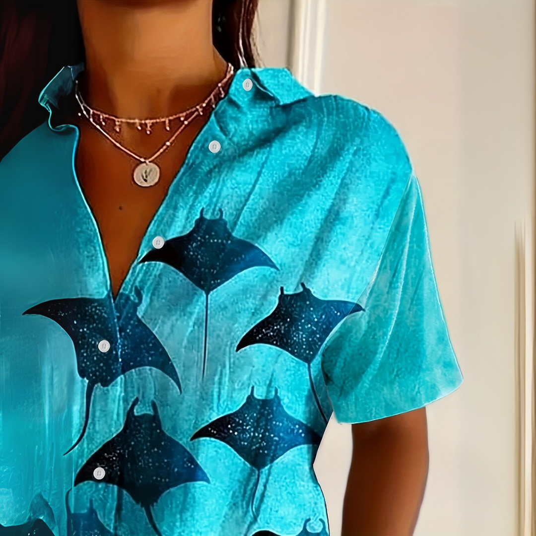 Marivienne™ | Watercolor Ocean Print Shirt
