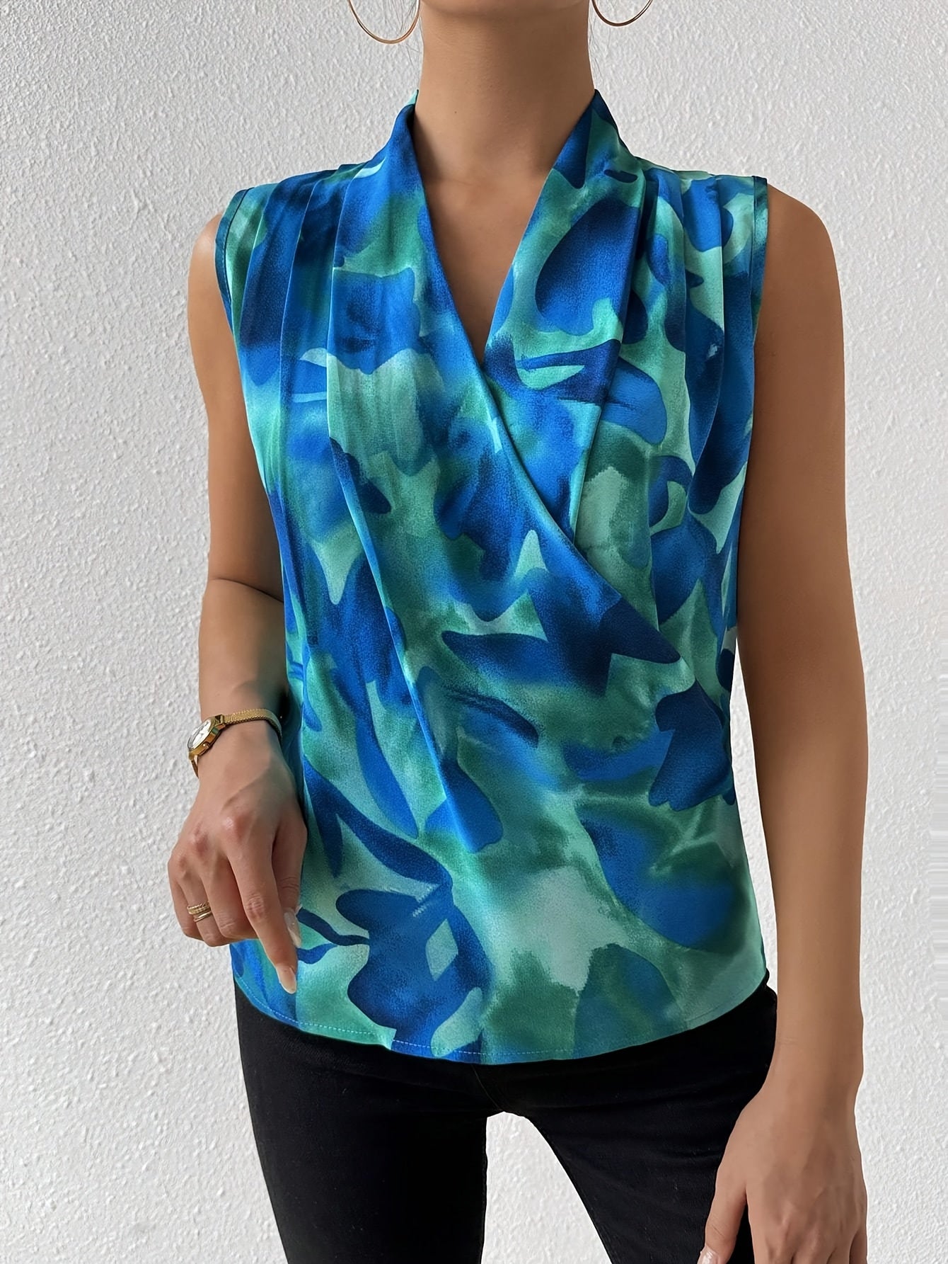 Serenya™ | Watercolor Sleeveless Blouse