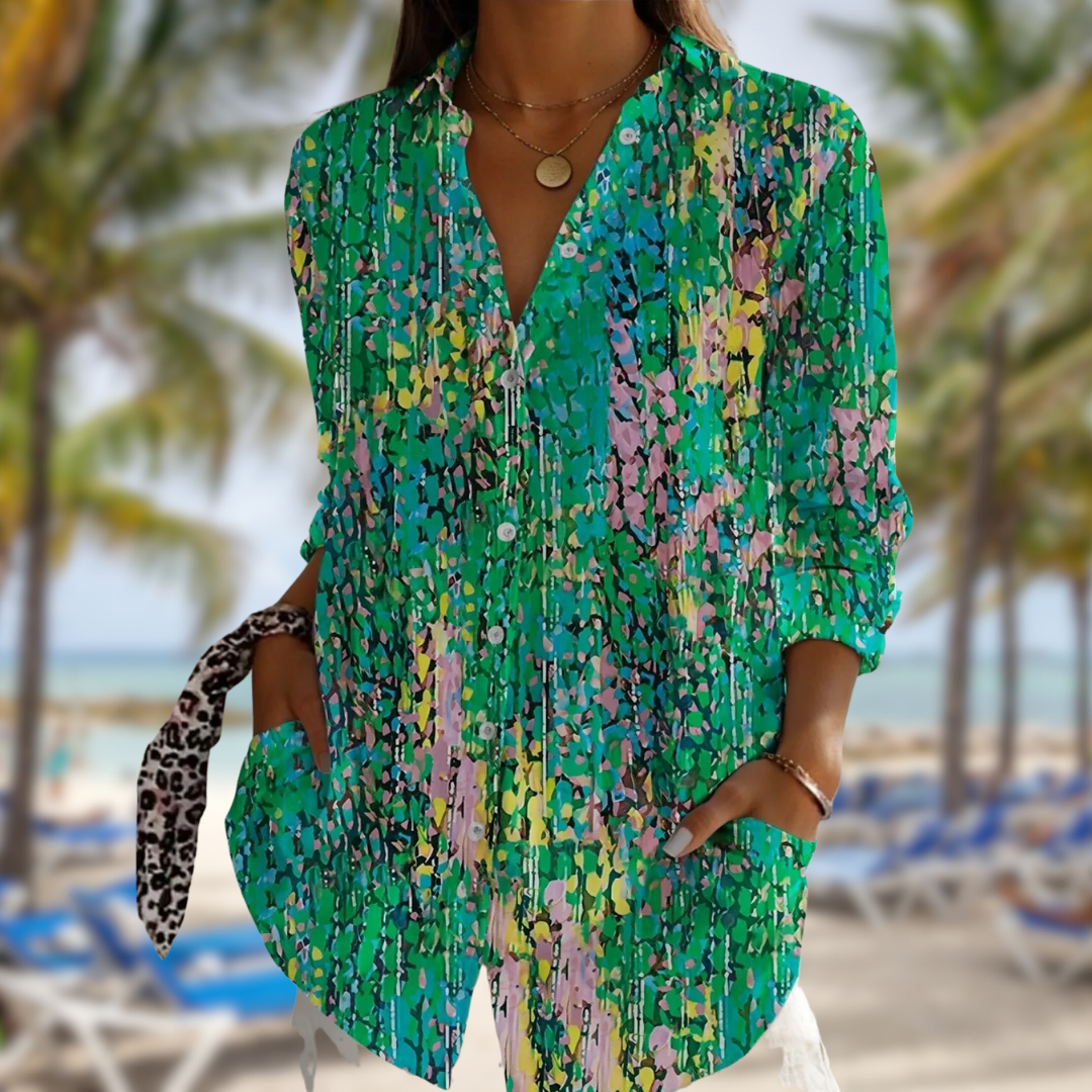 THALINA™ | FLORAL LONG SLEEVE BLOUSE