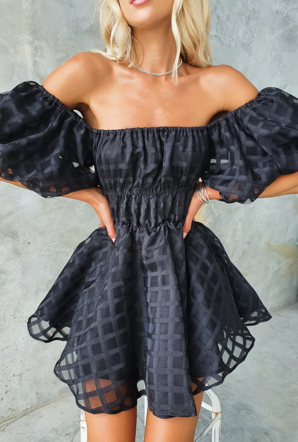 SOPHIE | PUFF SLEEVE MINI DRESS