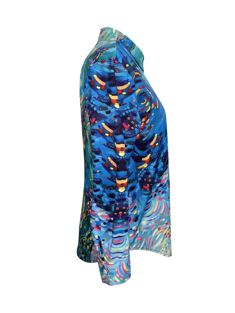 Aylaria™ | Abstract Watercolor Blouse