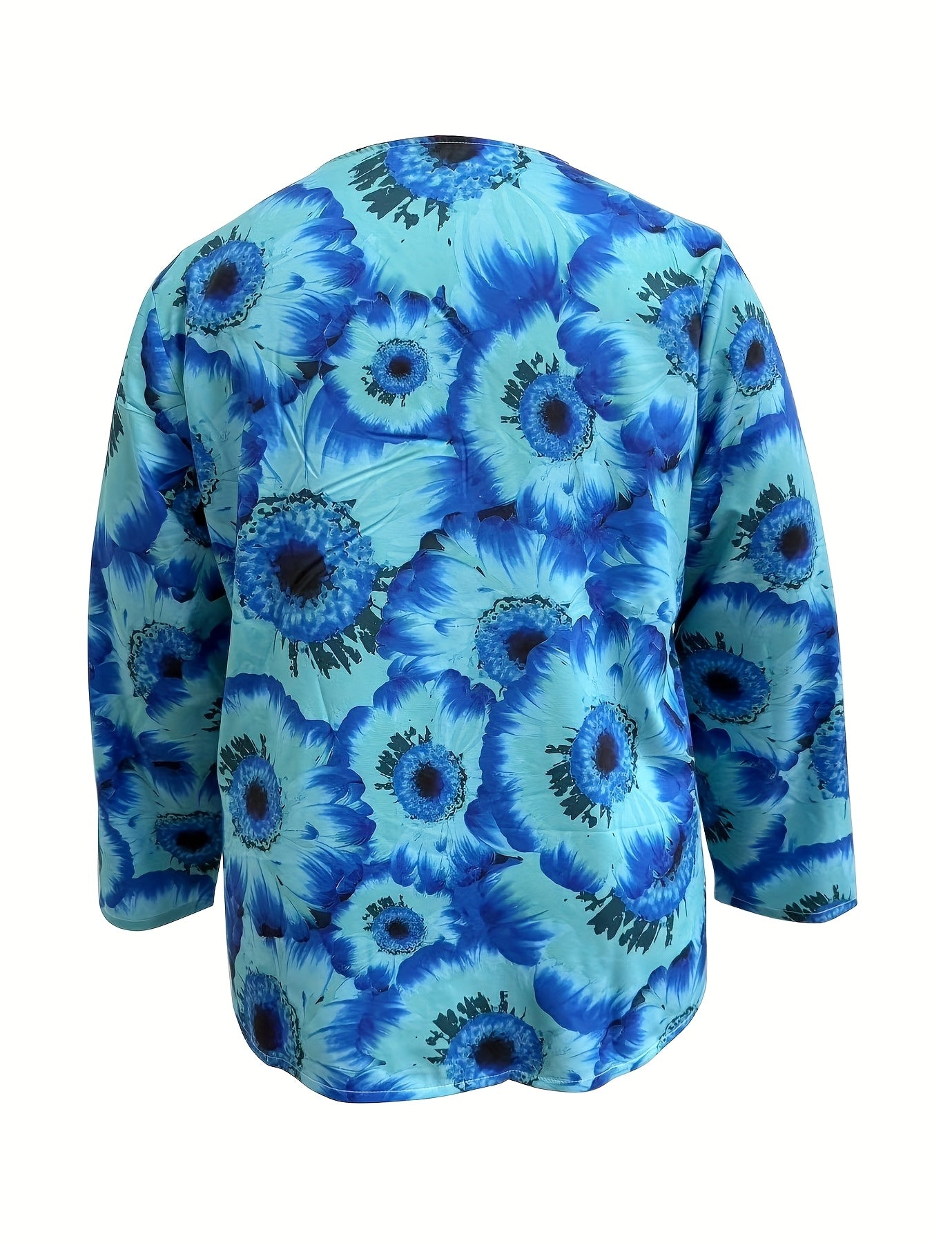 Selira™ | Watercolor Floral Long Sleeve Blouse