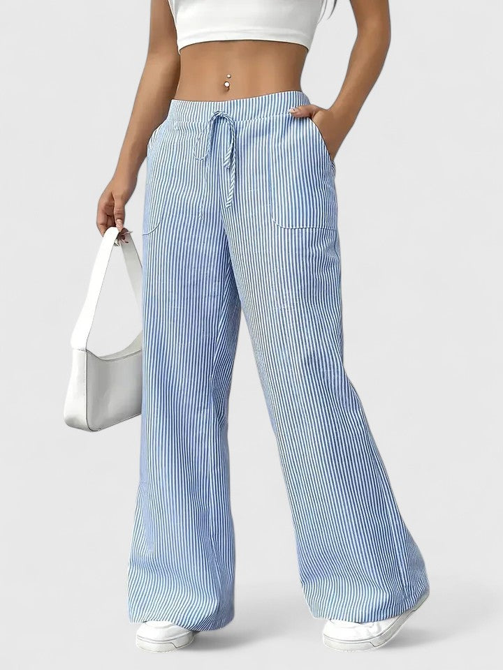 Isla | Wide Leg Striped Trousers