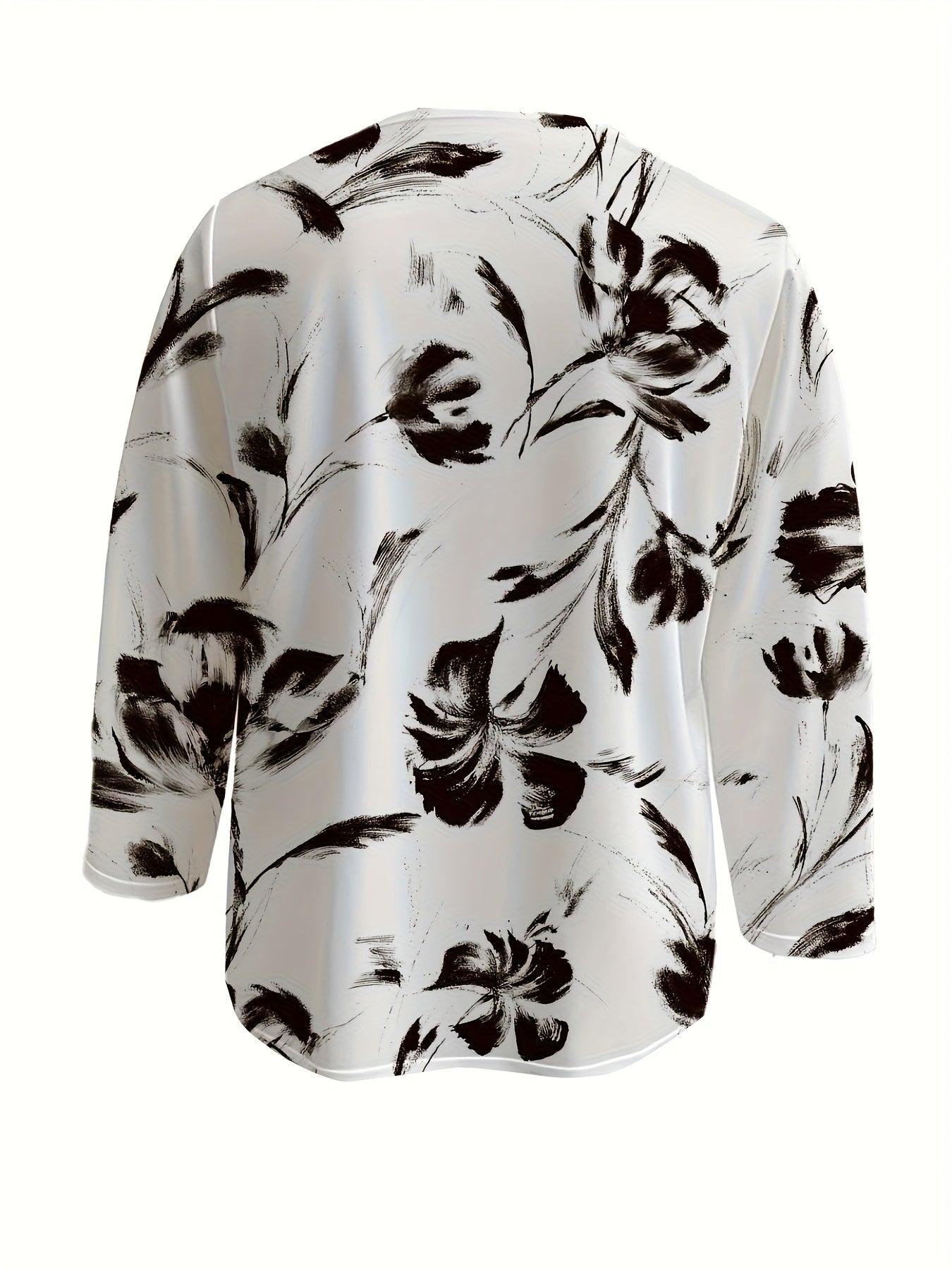 Selira™ | Watercolor Floral Long Sleeve Blouse