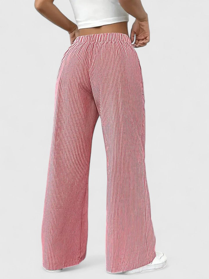 Isla | Wide Leg Striped Trousers