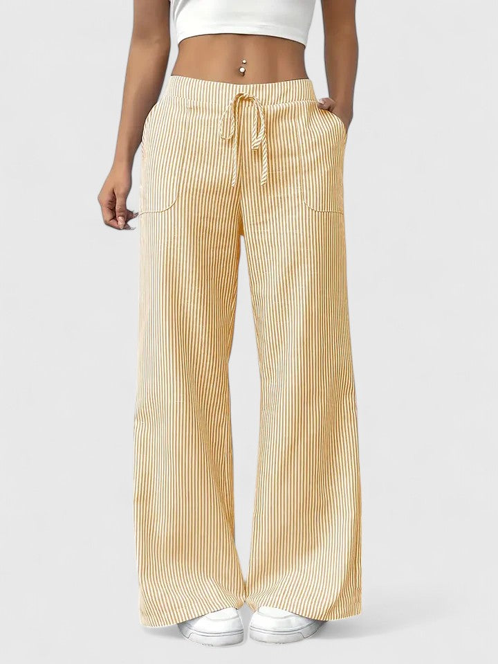 Isla | Wide Leg Striped Trousers