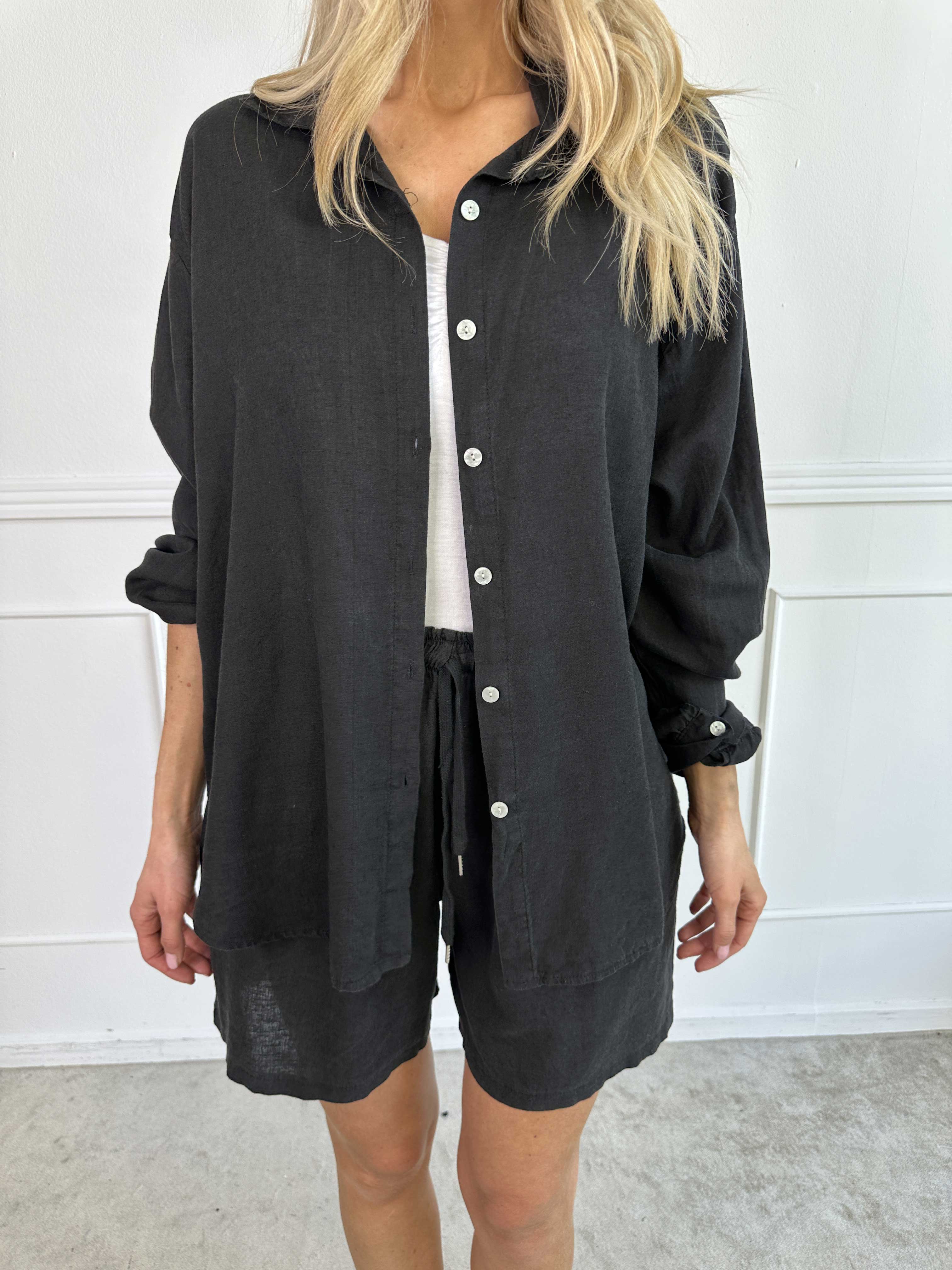 YONARA™ | SOLID COLOR SHIRT IN VISCOSE & LINEN BLEND