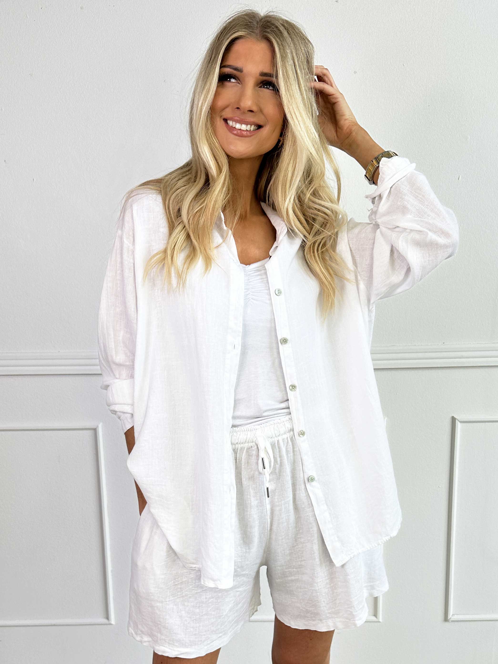 YONARA™ | SOLID COLOR SHIRT IN VISCOSE & LINEN BLEND