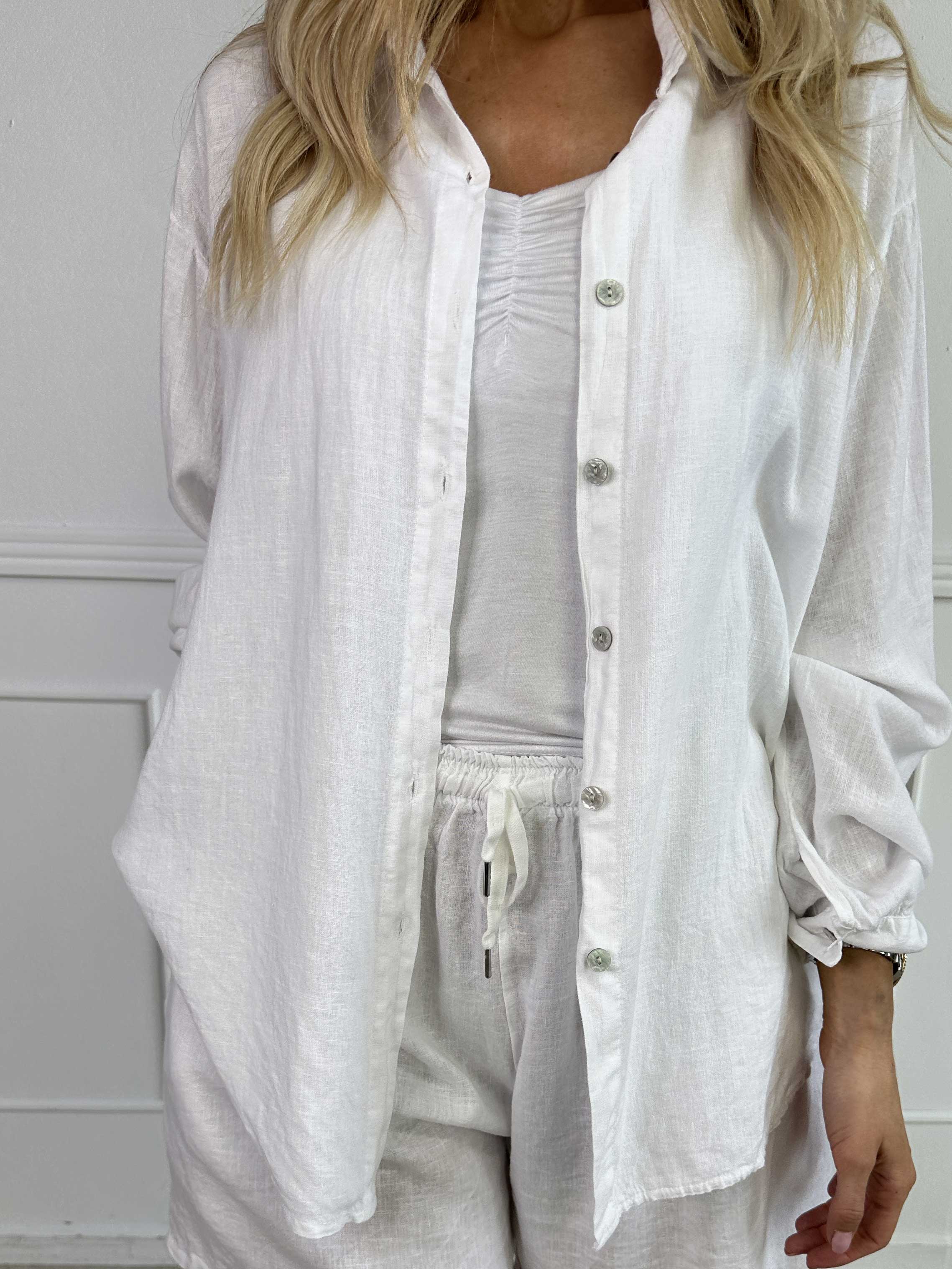YONARA™ | SOLID COLOR SHIRT IN VISCOSE & LINEN BLEND