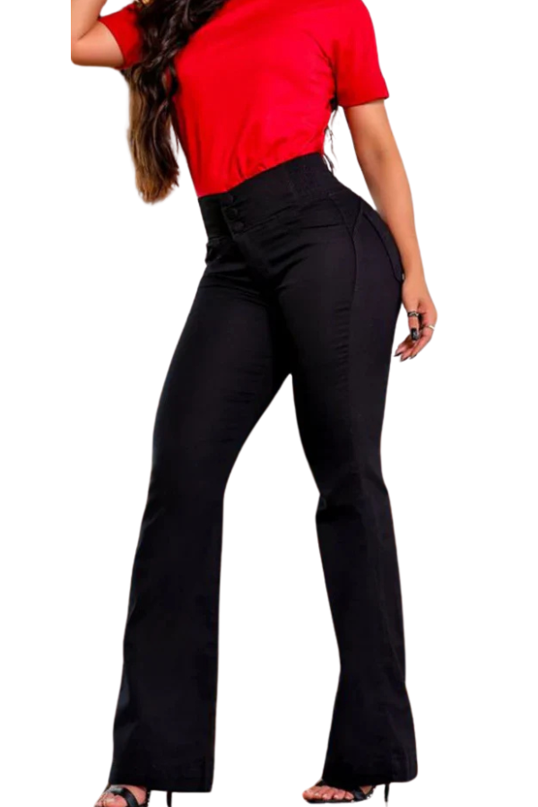 MILA | HIGH WAIST STRETCH FLARED JEANS