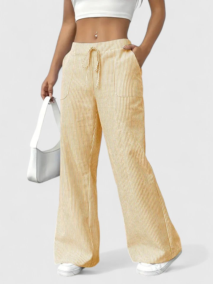 Isla | Wide Leg Striped Trousers
