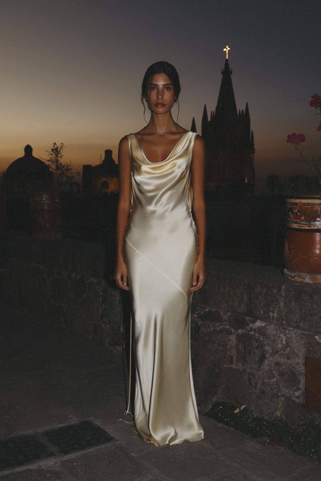 ISLA | SILK OPEN BACK MAXI DRESS