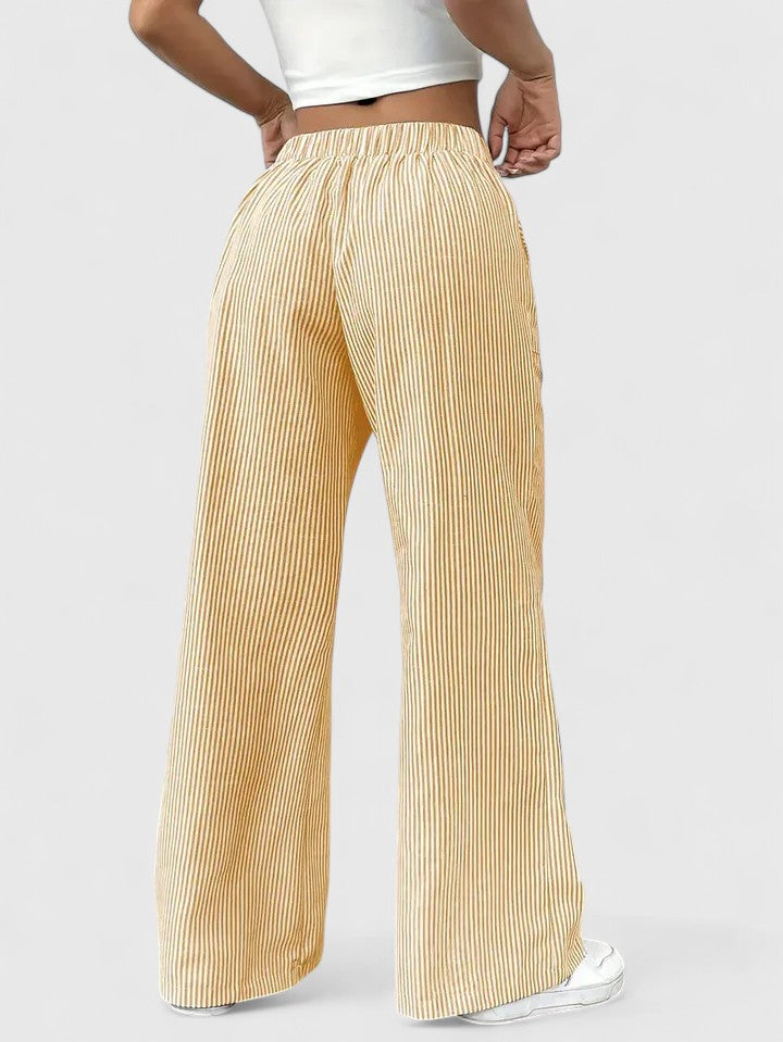 Isla | Wide Leg Striped Trousers