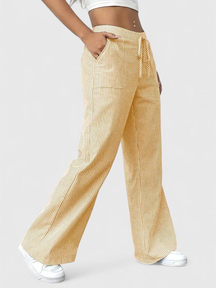 Isla | Wide Leg Striped Trousers