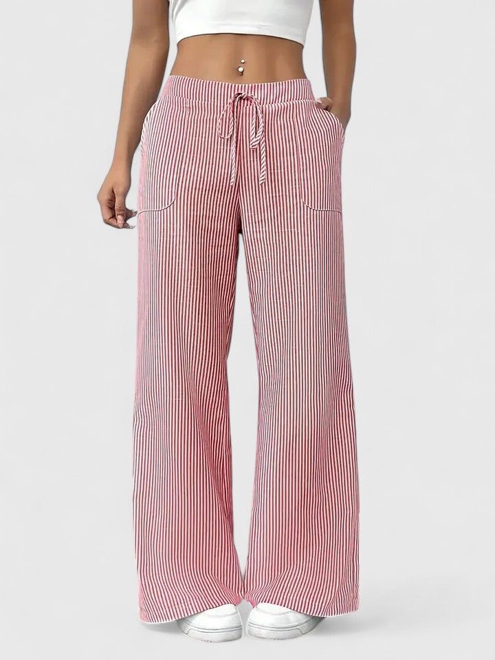 Isla | Wide Leg Striped Trousers