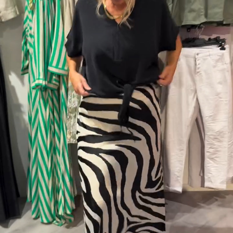 Ines™ | Front Tie Top & Midi Skirt Set