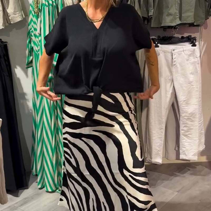 Ines™ | Front Tie Top & Midi Skirt Set