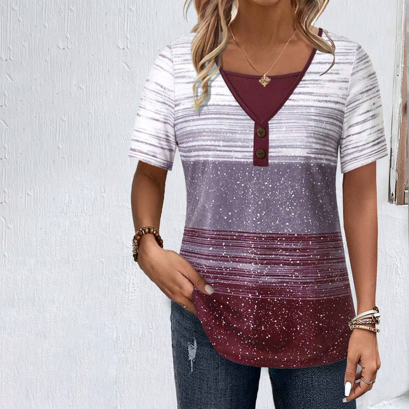 ZENARA™ | GRADIENT BLOUSE WITH RELAXED CASUAL FIT 