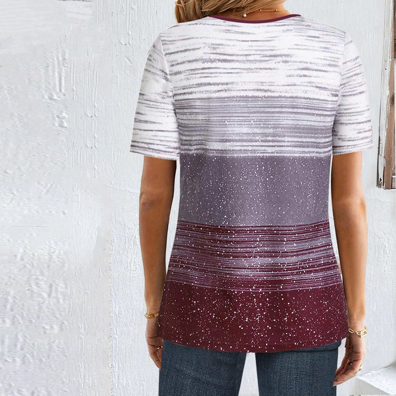 ZENARA™ | GRADIENT BLOUSE WITH RELAXED CASUAL FIT 