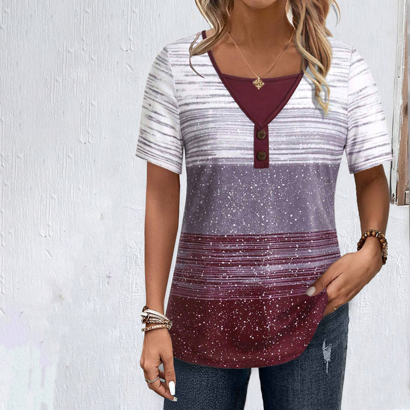 ZENARA™ | GRADIENT BLOUSE WITH RELAXED CASUAL FIT 