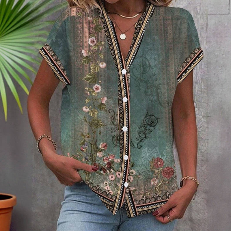 JANE™ | VINTAGE STYLE FLORAL BLOUSE 