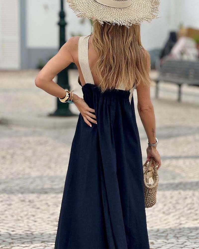 SELVAYA™ | LUXURY HALTER MAXI DRESS FOR SUMMER ELEGANCE 