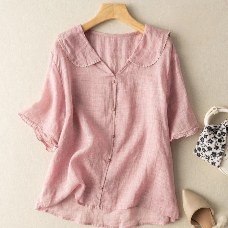 LIVIA™ | LIGHTWEIGHT LINEN BLOUSE 