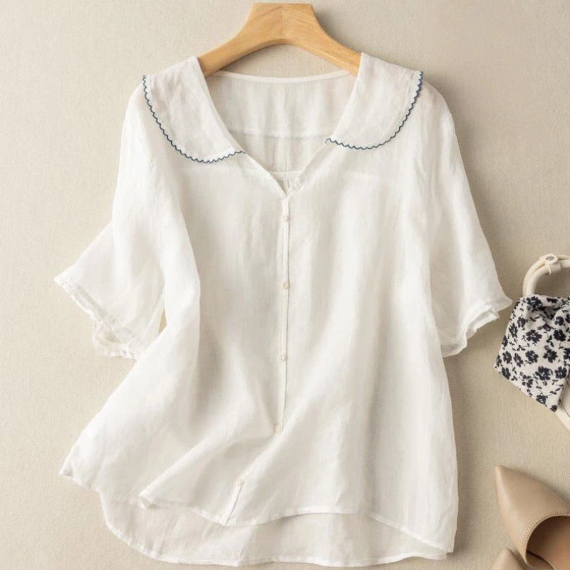 LIVIA™ | LIGHTWEIGHT LINEN BLOUSE 