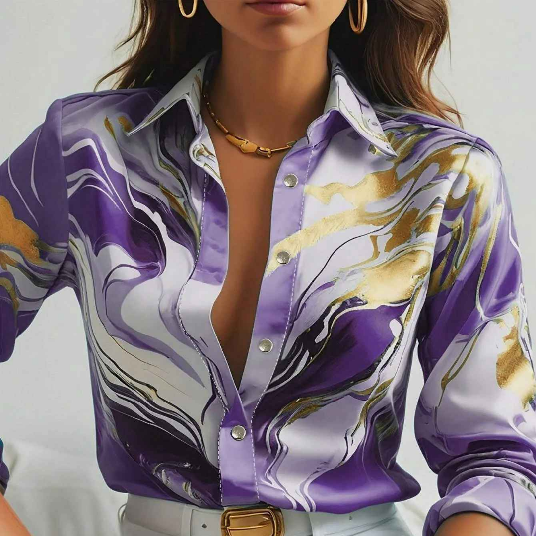 LYANNE™ | SWIRL PRINT BLOUSE 