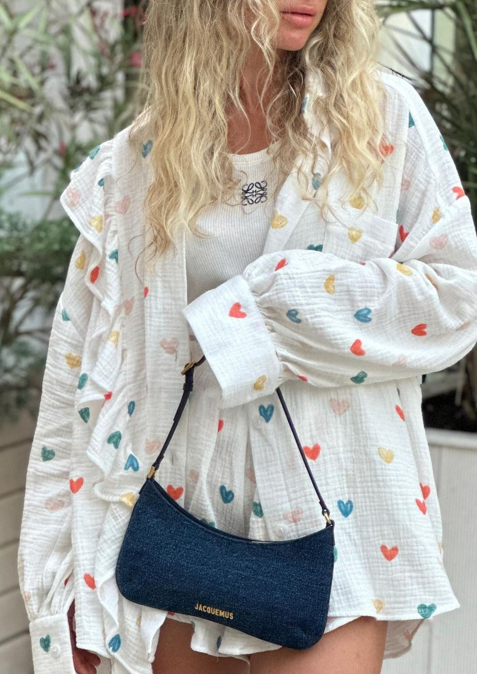 OPHELIE – HEART PRINT SHIRT &amp; SHORTS TWO-PIECE SET