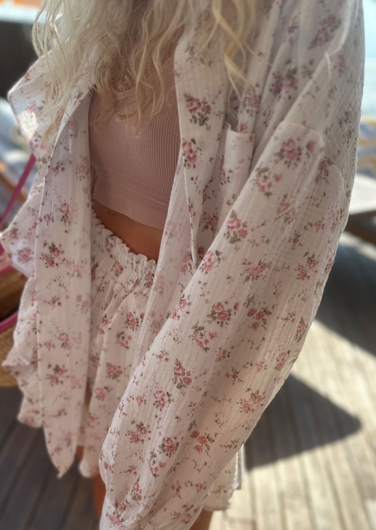 MAIRIN – FLORAL PRINT SHIRT &amp; SHORTS TWO-PIECE SET