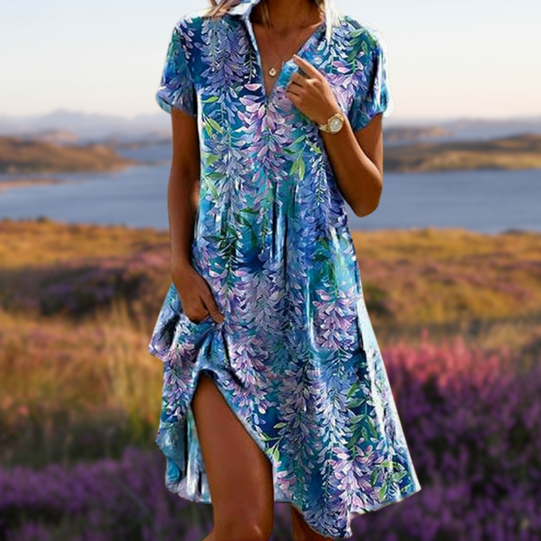 ELLA™ | VINTAGE LEAF PRINT DRESS 