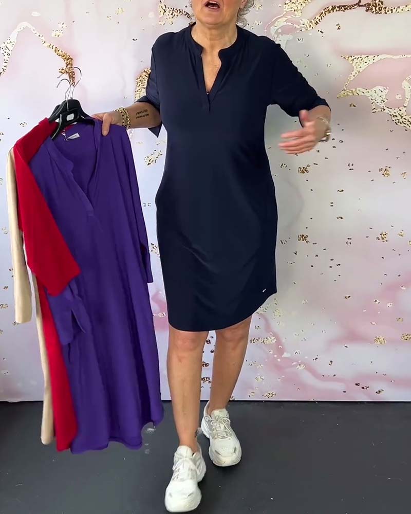 ELORIN™ | ELEGANT V-NECK MIDI DRESS 