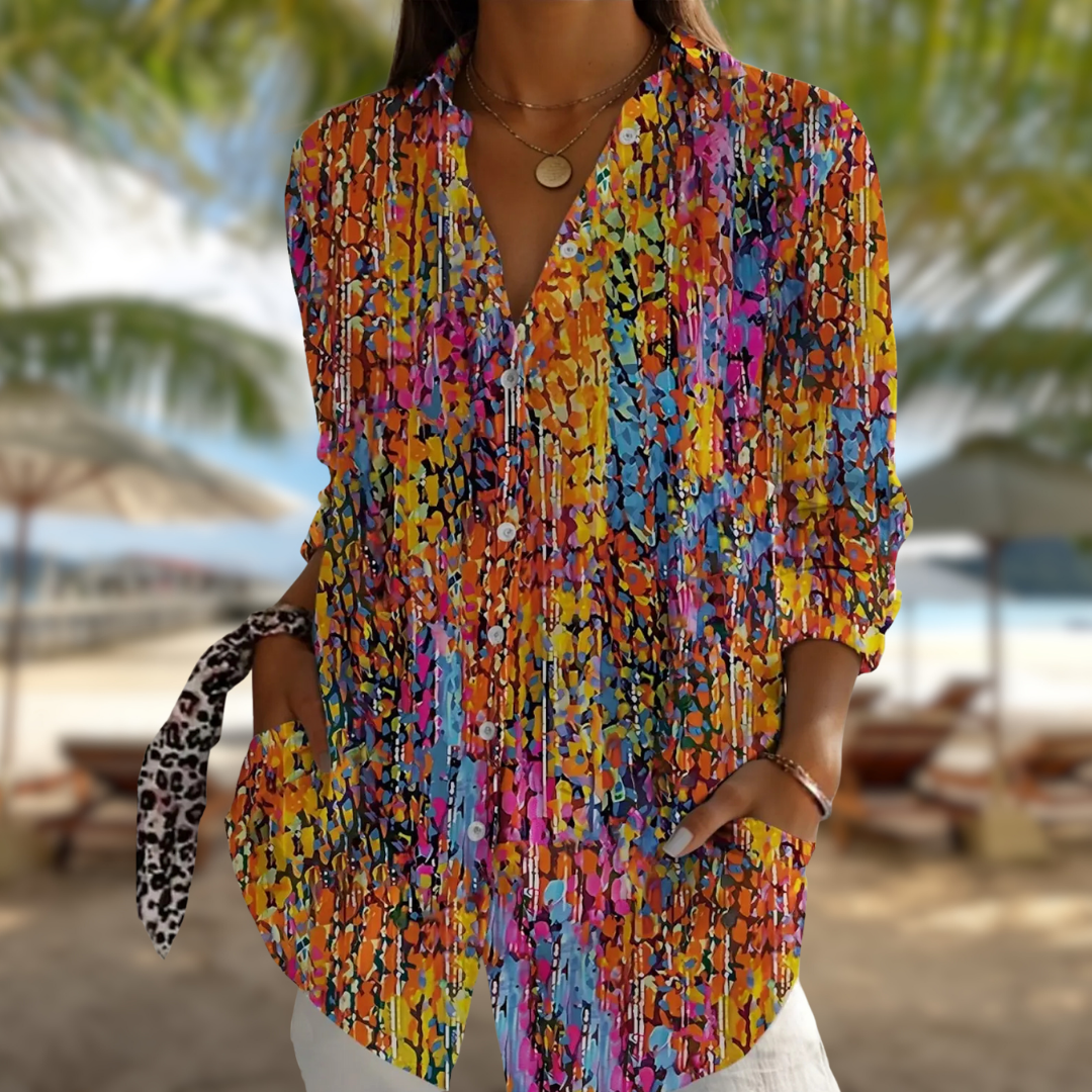THALINA™ | FLORAL LONG SLEEVE BLOUSE