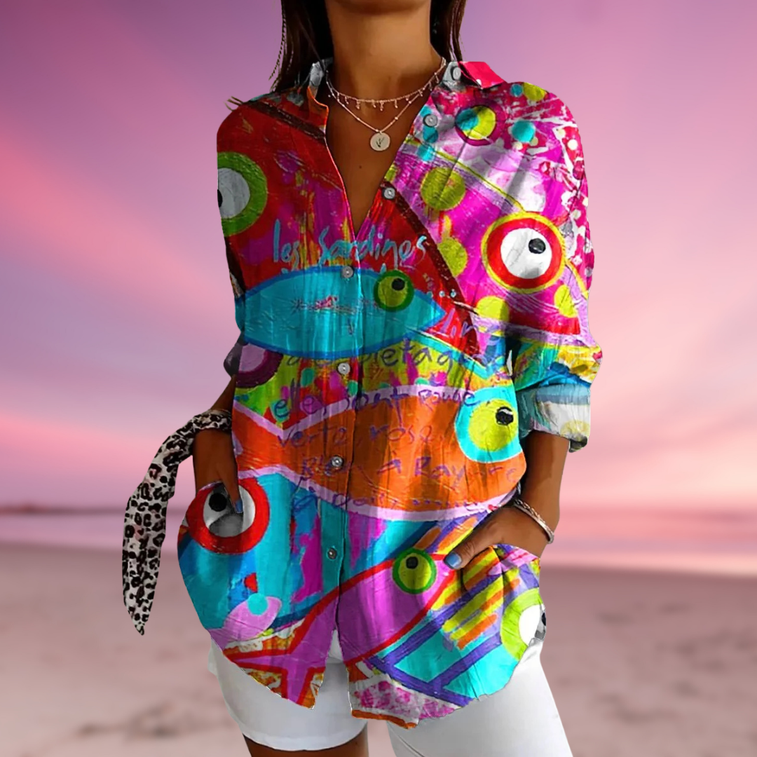 NERAIA™ | FISH-PRINT BLOUSE 