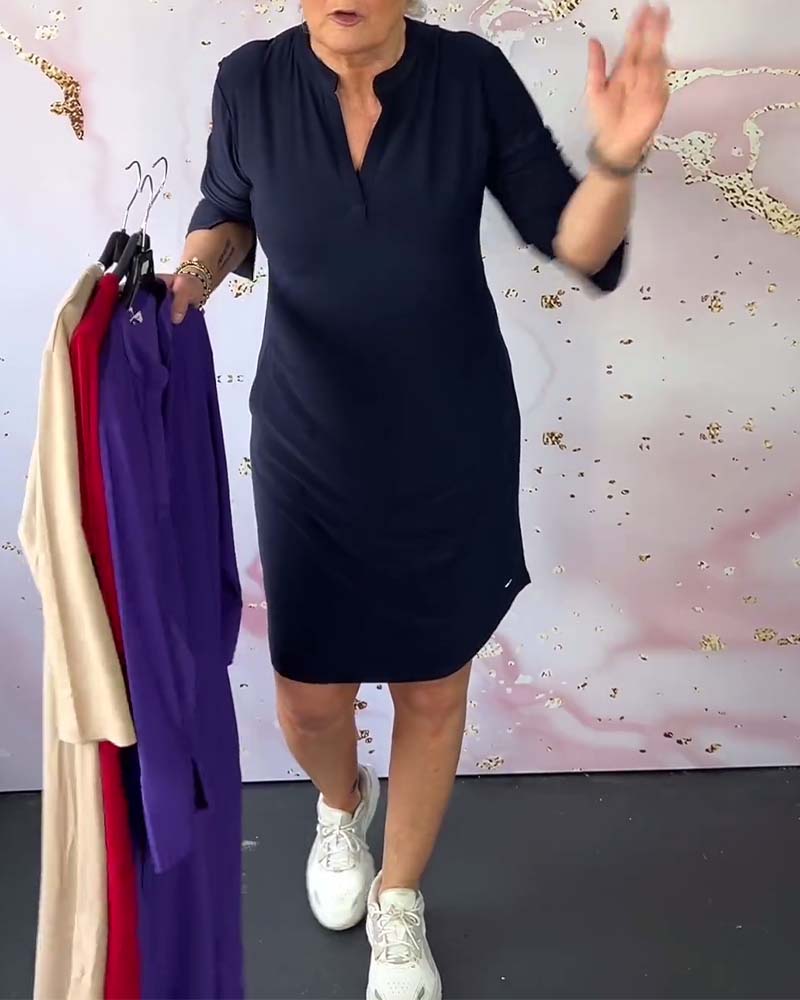 ELORIN™ | ELEGANT V-NECK MIDI DRESS 