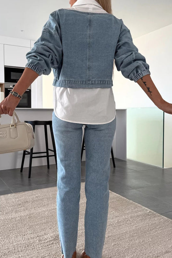 AVA | Denim Two-Piece Set
