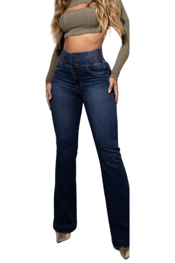 MILA | HIGH WAIST STRETCH FLARED JEANS