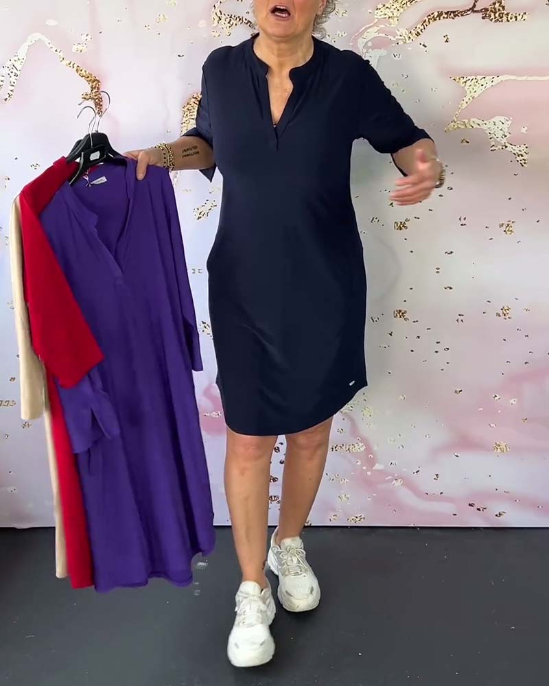 ELORIN™ | ELEGANT V-NECK MIDI DRESS 