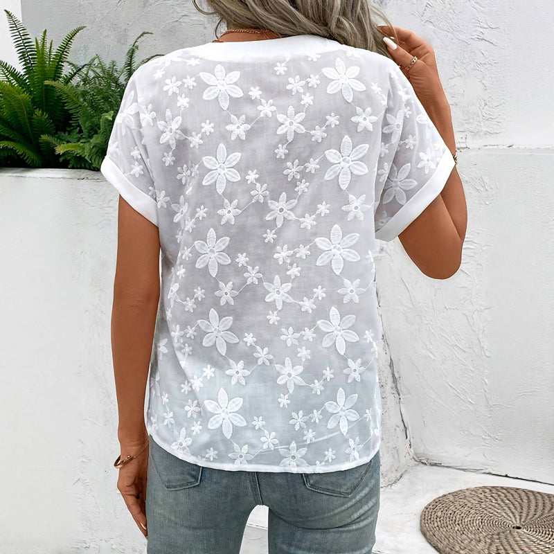 MIANELLE™ | CASUAL BLOUSE WITH FLORAL EMBROIDERY 