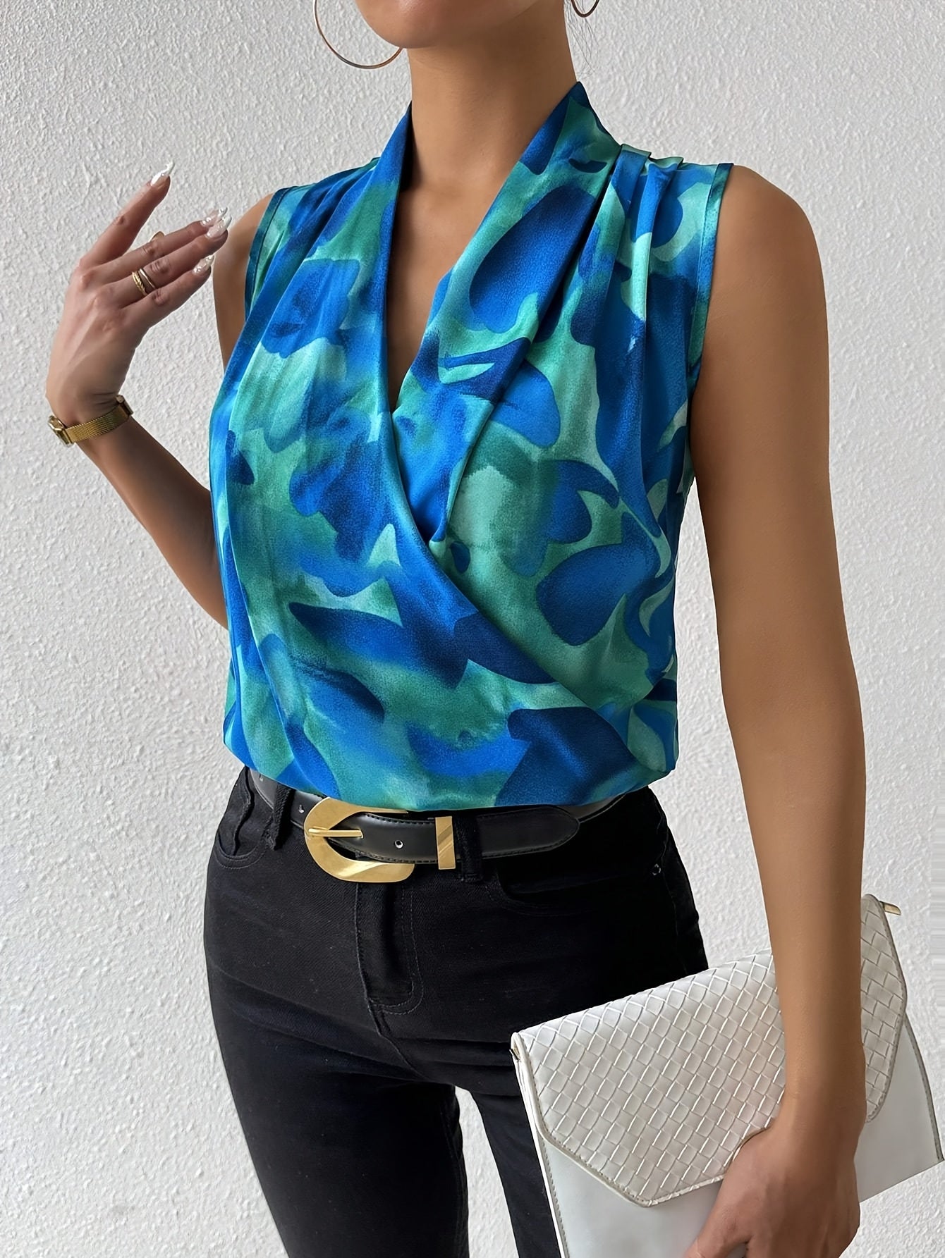 Serenya™ | Watercolor Sleeveless Blouse 