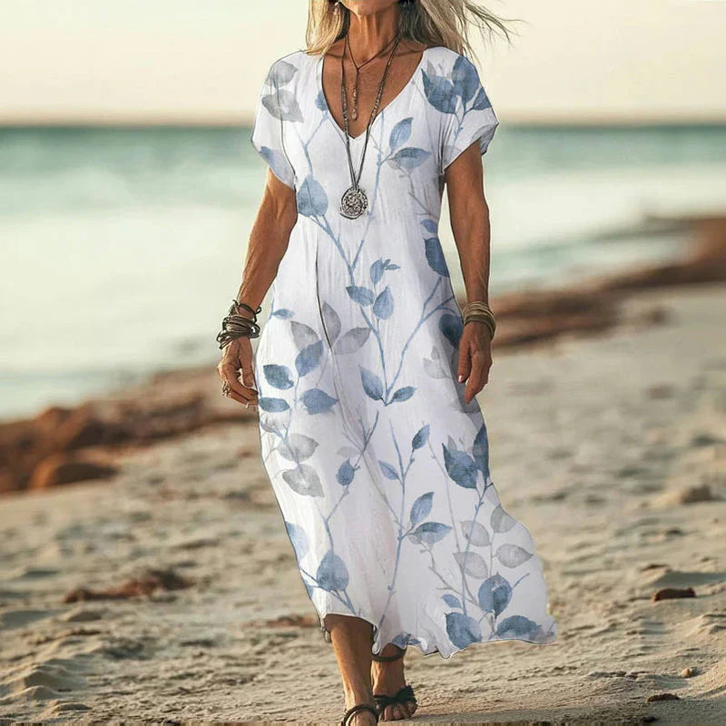 ELLA™ | CASUAL LEAF PRINT DRESS 