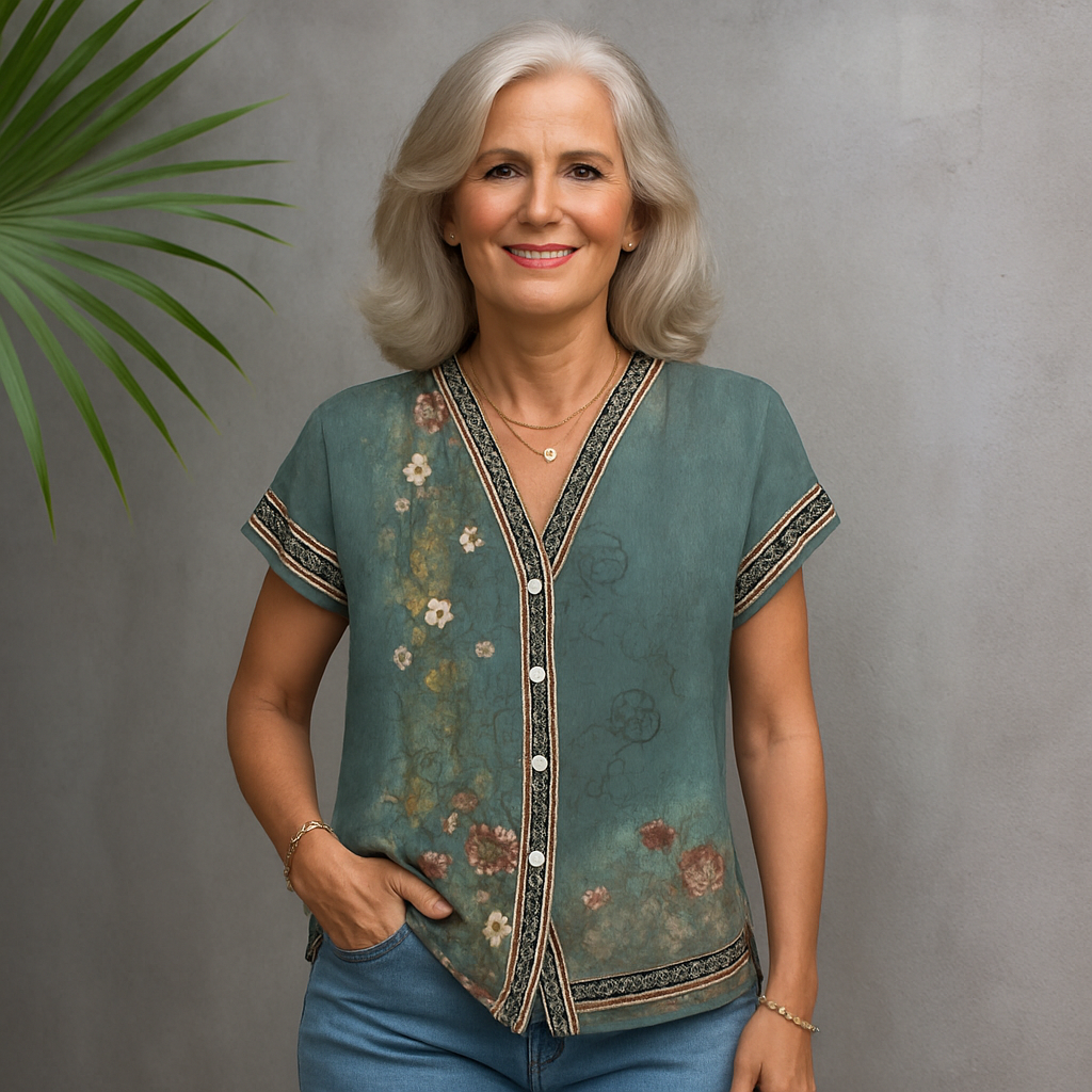 JANE™ | VINTAGE STYLE FLORAL BLOUSE 