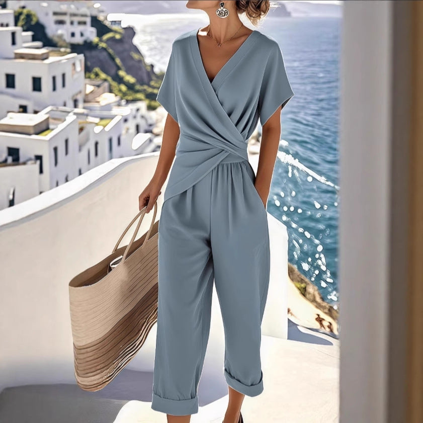Celira™ | Summer Wrap Style Jumpsuit 