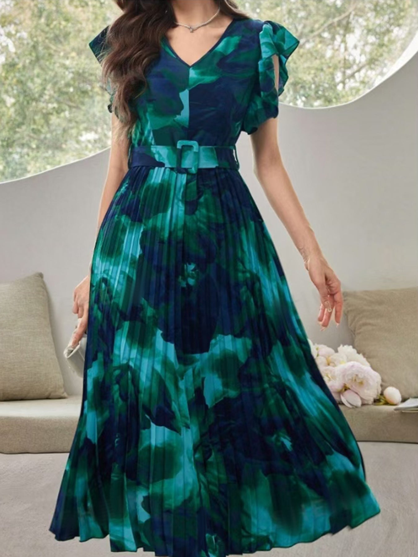 Serenya™ | Watercolor Midi Dress 