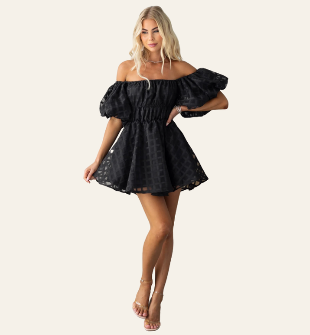 SOPHIE | PUFF SLEEVE MINI DRESS 